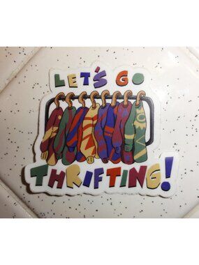 Let's Go Thrifting Sticker decal thrift store lover